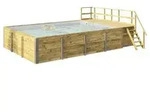 Weka Massivholzpool 595 Gr. 2, ca. B650/H201/T490 cm, Folie Hellgrau, Natur, Hellgrau