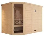 Weka Ecksauna Kami mit Glast&uuml;r, Natur