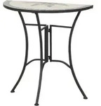 Siena Garden Anstelltisch Stella, halbrund, ca. B35,5/H71,5 cm, Beige, Grau, Schwarz