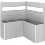 Biohort Sichtschutz Belvedere L150 mit Acrylglas, ca. B152/H91/T152 cm, Silber