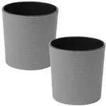 Siena Garden Kunststoff-Topf ECO Lens, rund, grau, ca. &Oslash;25/H25 cm, 2er-Set