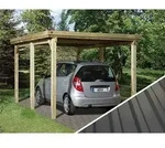 Weka Carport 617, mit Stahldach, Hellbraun