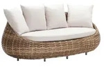 Dehner Sofa Tulum, ca. B208/H76/T97 cm, Braun, Wei&szlig;