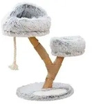 Dehner Lieblinge Kratzbaum Berlioz, hellgrau, ca. B49/H83/T49 cm, Hellgrau, Hellbraun