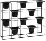 Dehner Regal mit Pflanzgef&auml;&szlig;en, ca. B100/H80/T20 cm, Schwarz