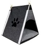 Dehner Premium Kuschelzelt Anuk, ca. B60/H70/T60 cm, Dunkelgrau, Grau, Wei&szlig;,...