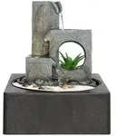 Dehner Polyresin-Zimmerbrunnen Mana mit LED-Beleuchtung, ca. H27 cm