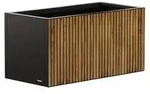 Herstera Metall-Pflanzkasten Deco Planter LED, rechteckig, schwarz/natur