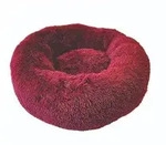 Nobby Kuschelbett Esla, rund, bordeaux, ca. &Oslash;70/H26 cm