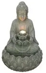 Dehner Polyresin-Gartenbrunnen Yoga, solarf&auml;hig, ca. H55 cm