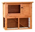 Trixie natura Kleintierstall mit Freilaufgehege, braun, ca. B104/H97/T52 cm,