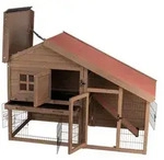 Trixie Natura Kleintierstall mit Freilaufgehege, ca. B151/H107/T80 cm, Hellbraun