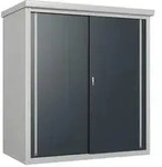 Trimetals Gartenschrank Guardian, ca. B176/H186,5/T98 cm, Silber, Dunkelgrau