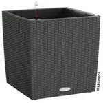LECHUZA&reg; Kunststoff-Topf Cube Cottage, quadratisch, Dunkelgrau