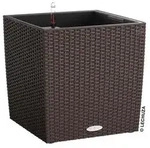 LECHUZA&reg; Kunststoff-Topf Cube Cottage, quadratisch, Dunkelbraun