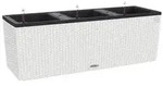 LECHUZA&reg; Polyrattan-Kasten Trio Cottage, rechteckig, Wei&szlig;