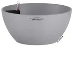 LECHUZA&reg; Kunststoff-Schale 'Cubeto Stone', rund, Hellgrau