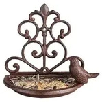 Esschert Design Gusseisen-Wandfutterschale, Dunkelbraun