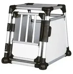 Trixie Hundetransportbox Aluminium, hellgrau/silber, Hellgrau, Silber