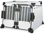 Trixie Hundetransportbox Aluminium, hellgrau/silber, Hellgrau, Silber
