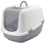 SAVIC Katzentoilette Nestor Jumbo, Grau, Wei&szlig;