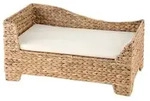 Silvio Design Heimtier Ottomane mit Kissen, Beige, Wei&szlig;