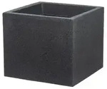 Scheurich Kunststoff-Topf C-Cube, quadratisch, Schwarz