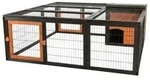Trixie Freilaufgehege mit Abdeckung, ca. B150/H53/T150 cm, Schwarz, Braun