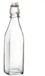 Dehner B&uuml;gelverschlussflasche Vierkant, 500 ml, Transparent