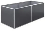 KGT Aluminium-Hochbeet, 91er, Silber, Dunkelgrau