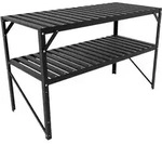 Vitavia Alu-Tisch, 2 Ablagen, Schwarz