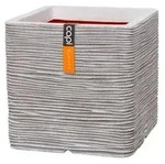 Capi Europe Kunststoff-Topf Rib, quadratisch, Hellgrau