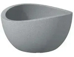 Scheurich Kunststoff-Topf Wave Globe, rund, ca. &Oslash;39,3/H21 cm, Grau