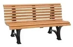 Bank Helgoland, Holzoptik, 3-Sitzer, Schwarz, Braun