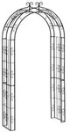 Dehner Metall-Rosenbogen Bradford, ca. B120/H238/T38 cm, Schwarz