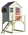 Wendi Toys Spielhaus Storch, ca. B160/H242/T190 cm, Natur, Rot