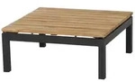 Siena Garden Teak-Loungetisch Alvida, anthrazit/natur, ca. B74/H30/T74 cm, Hellbraun,