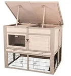 Trixie Kleintierstall XL mit W&auml;rmed&auml;mmung, ca. B120/H98/T94 cm, Hellbraun