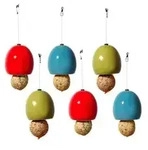 LUXUS-VOGELHAUS Meisenkn&ouml;delhalter 6er-Set, rot/gr&uuml;n/blau, ca. &Oslash;9,5/H9,5 cm,...