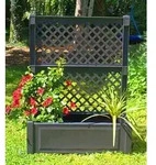 KHW Kunststoff-Pflanzkasten mit Spalier, ca. B100/H140/T43 cm, Anthrazit