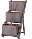 dobar Holz-Pflanztreppe klappbar, ca. B41/H85/T55 cm, Dunkelgrau