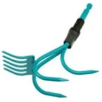 GARDENA combisystem 2in1 Grubber-Rechen, T&uuml;rkis