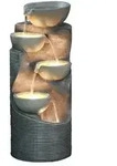 Dehner Polyresin-Gartenbrunnen Salo, solarf&auml;hig, ca. H81 cm, Grau