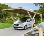 Weka Y-Einzelcarport 612 ohne Dacheindeckung, ca. B306/H250/T606 cm, Natur