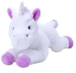 WILD REPUBLIC&reg; Stofftier Einhorn, ca. B35/H16 cm, Wei&szlig;, Pink