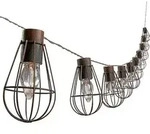 Dehner Solar-Lichterkette Retro, Schwarz, Braun