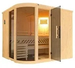 Weka Sauna Sara mit Glast&uuml;r und Fenster, inkl. Ofen, Natur