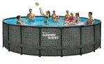 Summer Waves Frame Pool Rattan, grau
