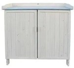 Habau Gartentisch Lino mit Unterschrank, ca. B98/H95/T48 cm, Hellgrau