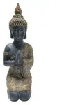 Dehner Magnesia-Buddha, B33/H70/T25 cm, Gold, Schwarz